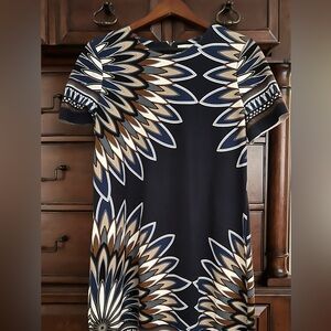 Tory Burch Mariana Dress Navy and Creme